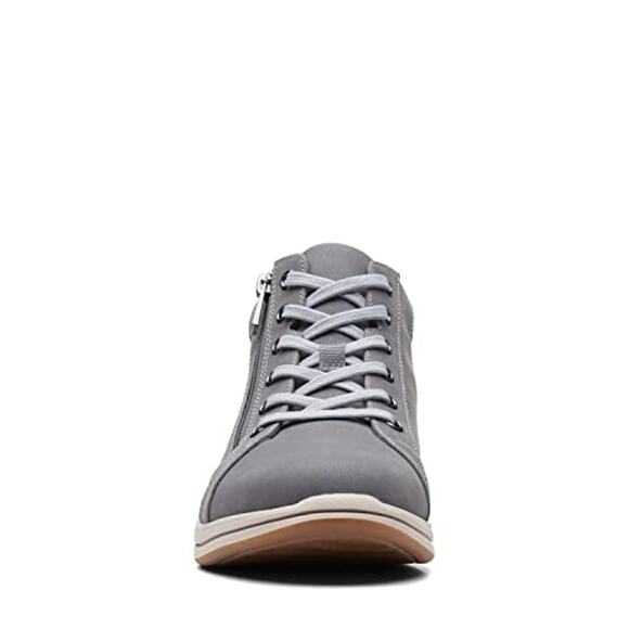 NWT Clarks Women's Breeze Glide Lace-up Zip Sneakers - Dark Grey 10 - Picture 6 of 6
